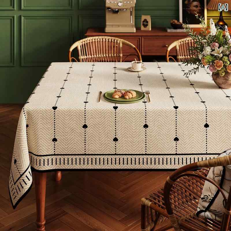 テーブルクロス 防水 撥水 防汚 拭くだけ 耐熱 滑り止め エレガント 麻風 リネン風 ファブリック 長方形 ダイニング 食卓用 保護マット
