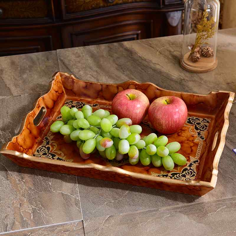 ・素材: 木製、・スタイル: 中華風、・形状: 長方形、・カラー展開: レッド（大）、レッド（中）、レッド（小）、・数量: 1個、・プレートタイプ: 平皿、・加工: 手描き、・サイズ: 20.32cm