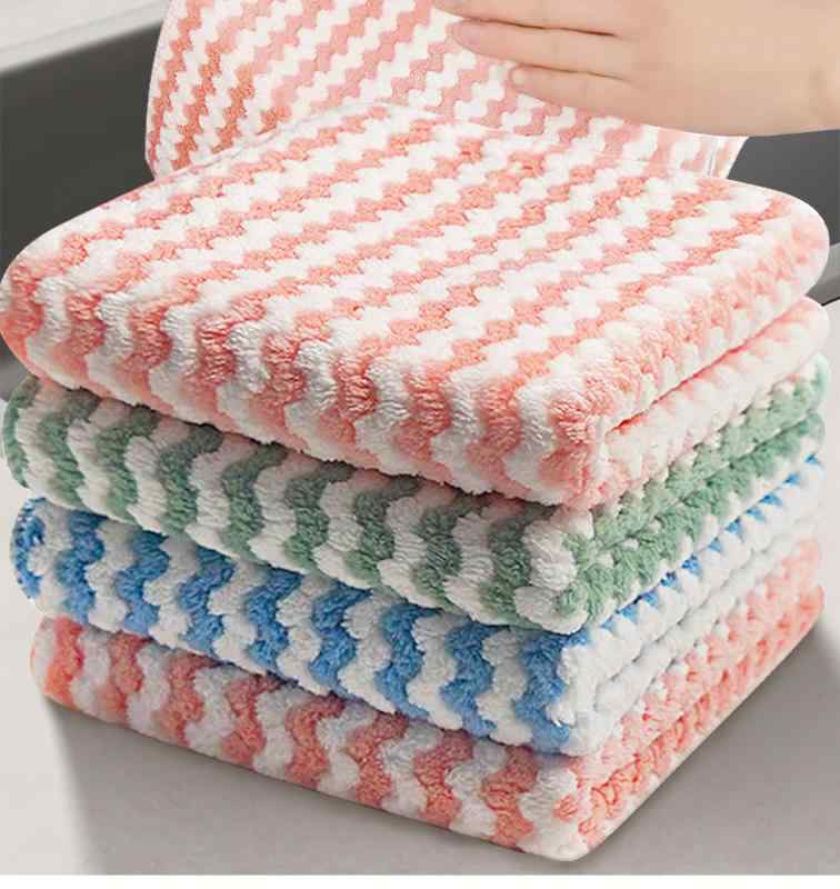 キッチンクロス サンゴフリース 吸水 速乾 油汚れにくい 厚手 食器拭き 台所用 テーブル拭き 掃除用 ふ..