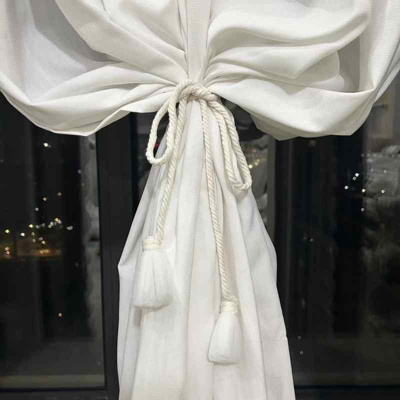 タッセル カーテン モダン シンプル 綿ロープ コットン 調節可能 サイズ調整 結び方自由 留め具 ナチュ..