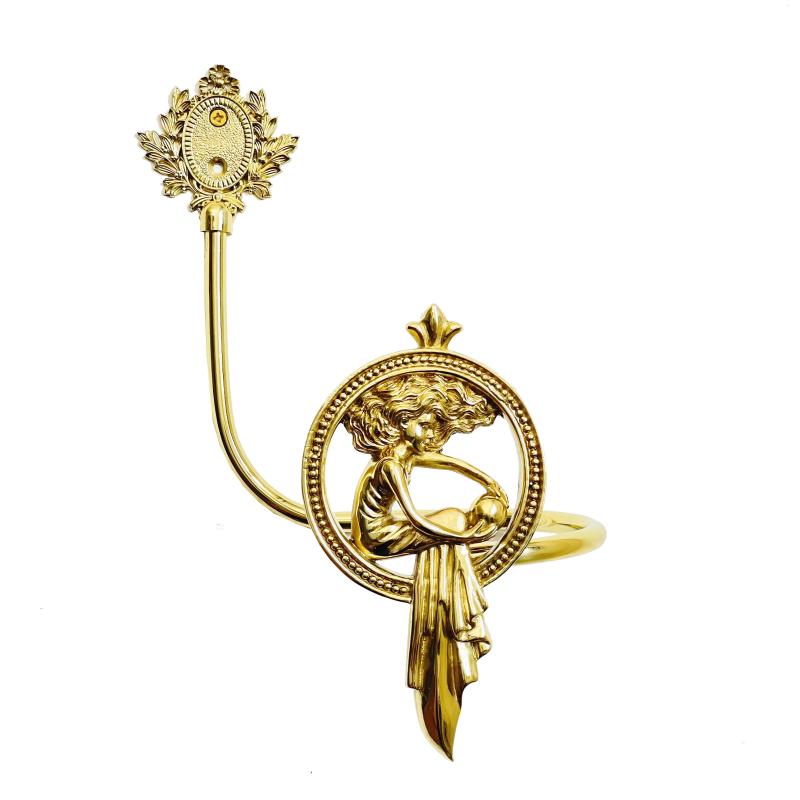 カーテンフック ドリームガール 真鍮製 ロストワックス製法 ウォールフック タッセルホルダー 壁掛け リビング 寝室 ヨーロピアン アメリカン 花柄 インテリア おしゃれ