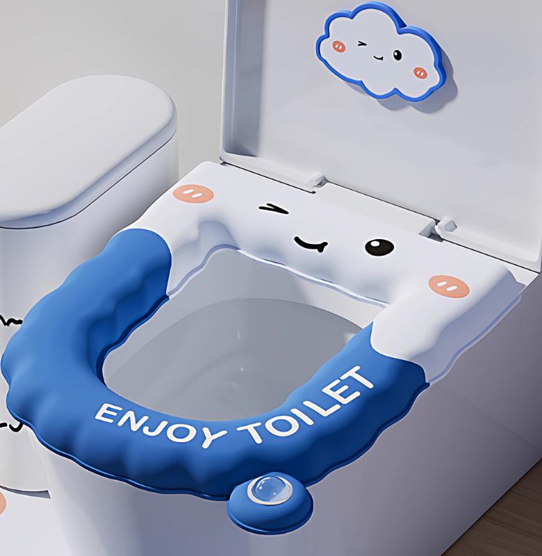 ・流行要素: カートゥーン・スタイル: かわいい・個数: 1個・タイプ: 貼り付け式便座カバー・カラー展開: シンプルブラウン、桜ピンク、オーシャンブルー、アボカドグリーン、クリームイエロー