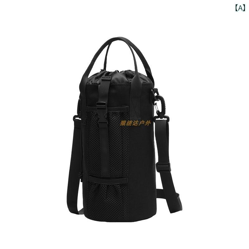 其它 - 水筒カバー メンズ レディース アウトドア スポーツ タクティカル 保温ボトルカバー 5L 大容量 ボトルホルダー 斜め掛け 手提げ スマホポーチ ペットボトルホルダー カーキ 黒 CP迷彩柄