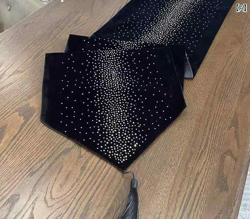 テーブルランナー ベルベット生地 グリッター ラインストーン 装飾 おしゃれ シンプル ヨーロピアン 無..