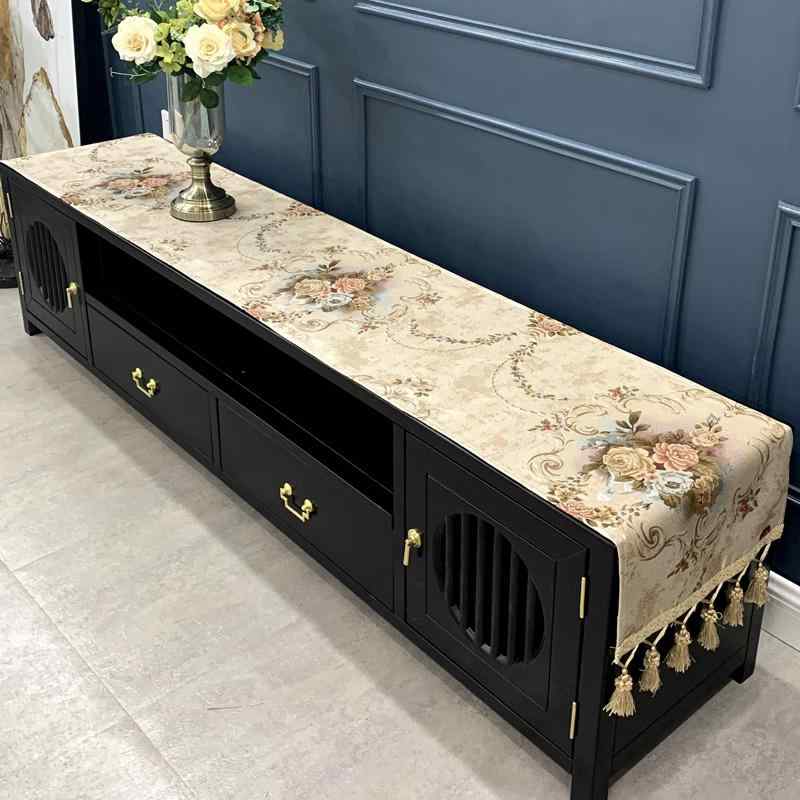 テーブルクロス テレビ台カバー テーブルランナー 長方形 ロング 布製 ファブリック 防塵 汚れ防止 植..