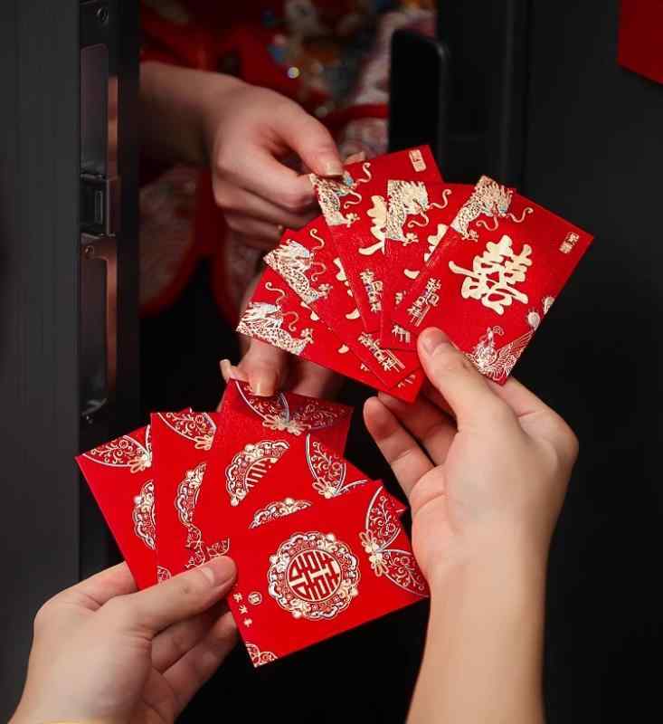 ポチ袋 中国 元 祝儀袋 ミニ 紅包 チャイナ風 お祝い袋 結婚式 披露宴 婚約 二次会 投げ銭 演出 おしゃ..