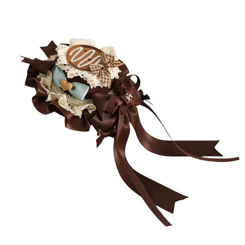 ヘアアクセサリー レディース ロリータ 手作り レース リボン ヘアバンド カチューシャ ヘアクリップ ミニハット ヘッドドレス クマビスケット ミントチョコレート ブルーカフェオレ ファッション