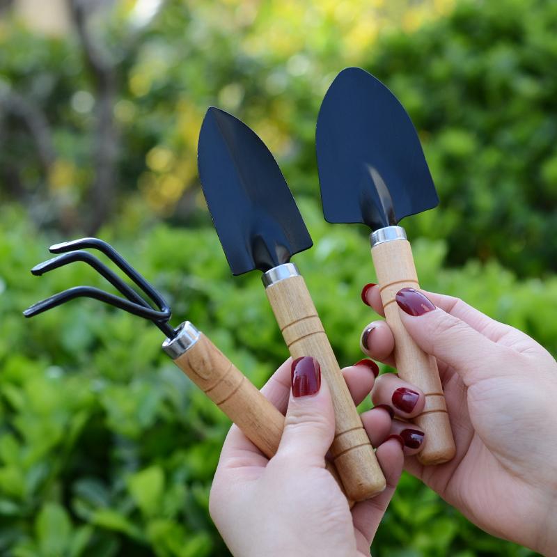 園芸ツール 家庭用 ガーデニング 3点セット 太柄 スコップ シャベル レーキ 熊手 ミニ 小型 コンパクト..