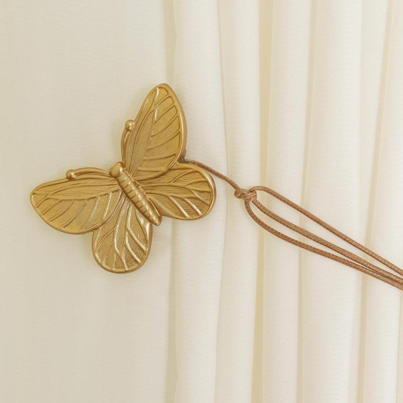 カーテンタッセル マグネット 蝶々 フレンチ レトロ 中国風 布製 飾り クリップ カーテン留め具 ゴール..