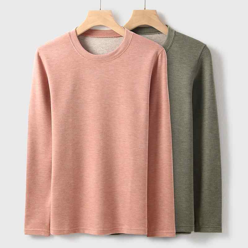 トップス レディース 女性用 ウール 再生繊維 アクリル 発熱素材 保温 厚手 両面起毛 クルーネック 長..