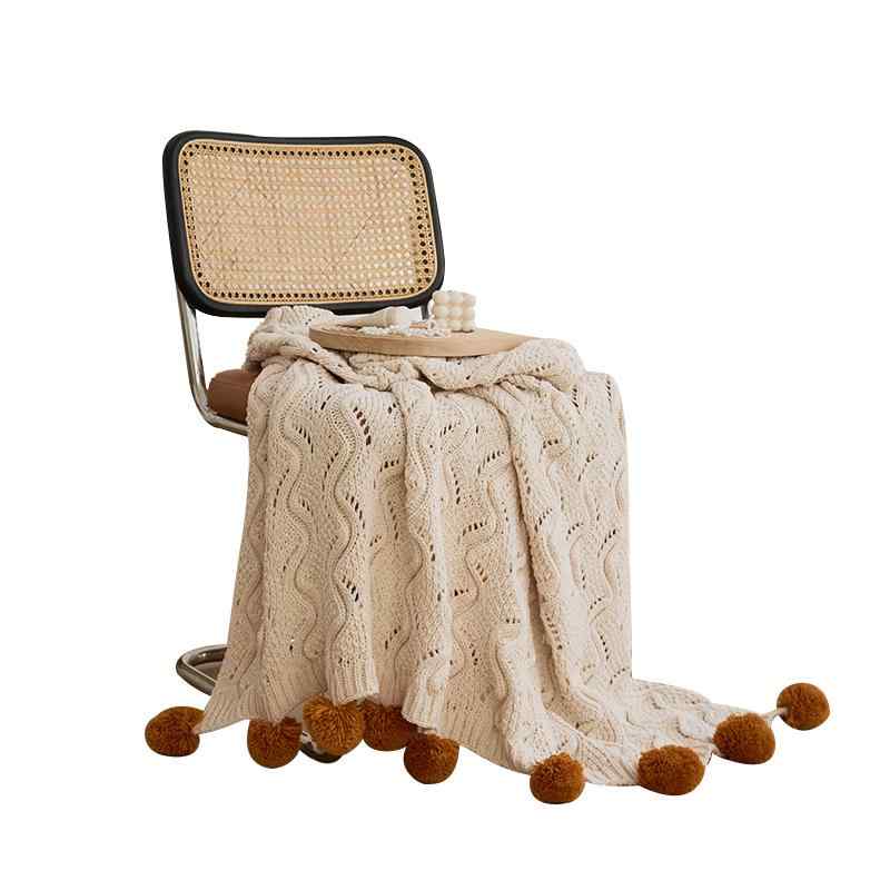 ブランケット ニットブランケット 膝掛け 毛布 シェニール 北欧風 シンプル 無地 オールシーズン 冷房..