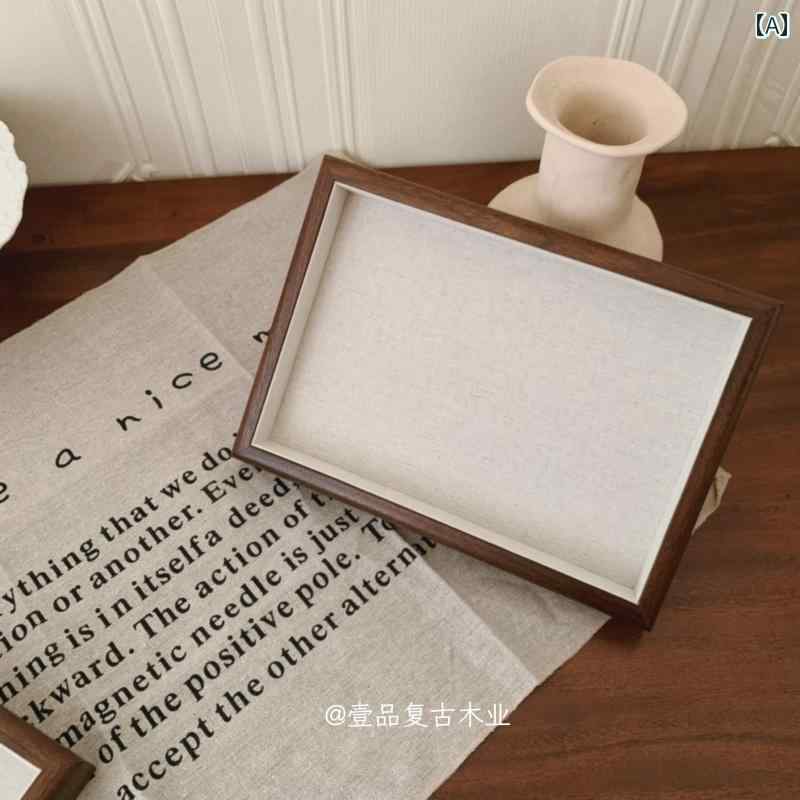 Accessories Supplies - ジュエリーボックス ウォールナット 無垢材 アンティーク調 麻布張り 指輪 収納 アクセサリーケース ディスプレイ トレイ 小物入れ ショーケース