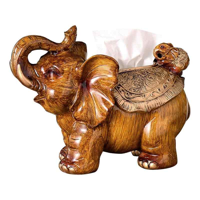 ティッシュケース レトロ 象 エレファント リビング 卓上 コーヒーテーブル 樹脂製 ヨーロピアン 置物 オブジェ インテリア おしゃれ かわいい 新築祝い ギフト プレゼント