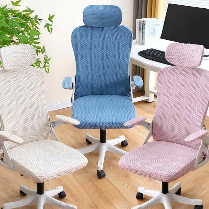 椅子カバー 厚手 伸縮性 分割式 オフィスチェア 回転椅子 パソコンチェア デスクチェア用 人間工学 背..