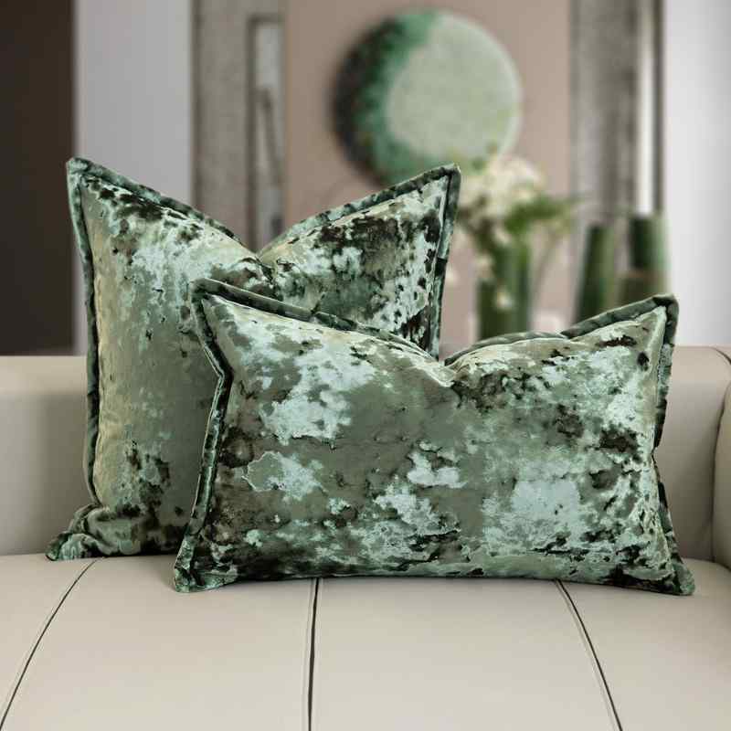 クッションカバー 抱き枕 ピロー モダンラグジュアリー 氷花ベルベット ポリエステル 羽毛風綿 中身付..