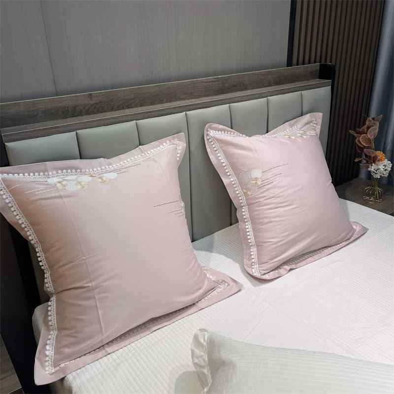 クッションカバー 抱き枕カバー 綿 100S 長繊維綿 刺繡 大型 背もたれ 花柄 植物柄 デイジー柄 蝶柄 サ..