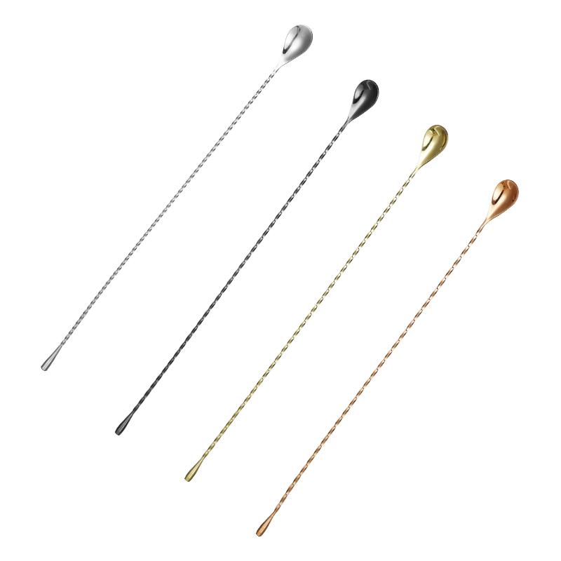 バースプーン マドラー 304ステンレス 長柄 ロング ミルクティー コーヒー カクテル 攪拌用 ティアドロ..