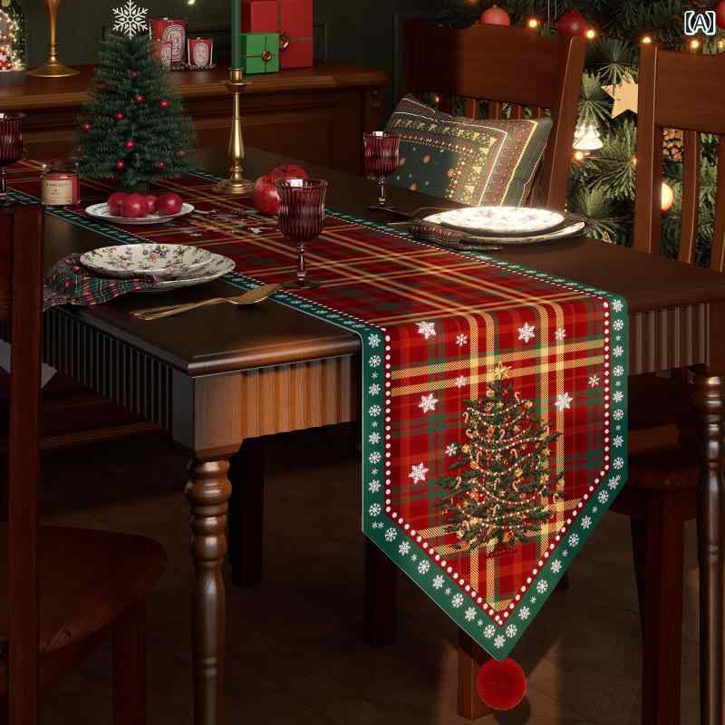 テーブルランナー クリスマス リビング ダイニング 食卓用 布製 ロング 長方形 ライトラグジュアリー ..