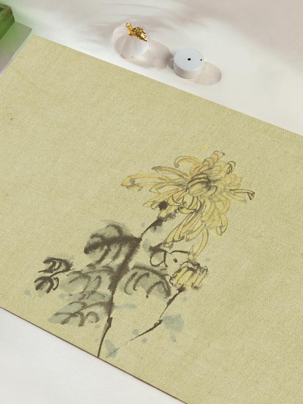 書道マット 習字 ウールフェルト 繊維製 厚手 毛筆 書画 練習用 作品制作 彩色 プリント 古典柄 伝統柄 両面柄 下敷き 敷物