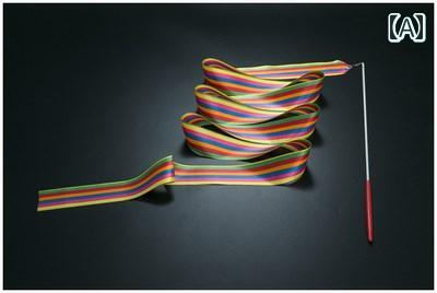 新体操 リボン 子ども ダンス ジュニア 大人用 発表会 演技 イベント 舞台 パフォーマンス 幼稚園 体育 練習用 七色 カラフル ピンク 青 ロング 運動会