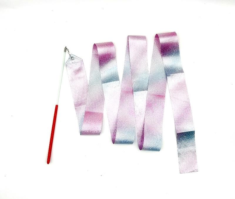 新体操 リボン 子ども 男の子 女の子 スティック ダンス 発表会 演技 パフォーマンス 練習用 グラデーション 七色 キラキラ 赤 緑 ロング イベント用 小道具