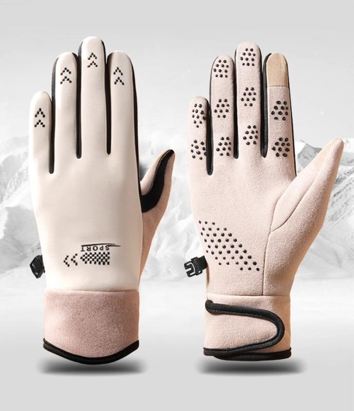 ・タイプ: フルフィンガーグローブ・素材: フリース・対象: 少年、カップル、20代〜50代・素材構成: ポリエステル90%、ポリウレタン10%・性別: 男女兼用・サイズ: フリーサイズ・カラー展開: ベージュ、グレーピンク、ピンク、ブラックピンク、ブラック、グレー・機能: 軽量保温、快適、タッチスクリーン対応、防水、防風