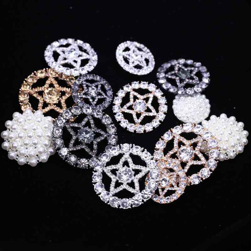 ボタン レディース ラインストーン パール ミンクファー ウール 丸型 コート用 トレンチコート アウター 装飾 リメイク ハンドメイド 万能 替えボタン 金 銀 ガンメタリック