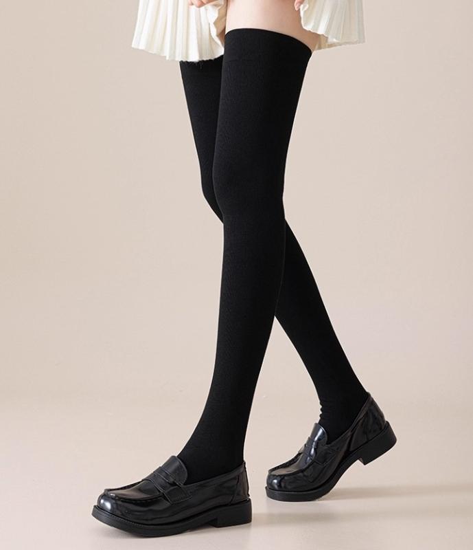 オーバーニーソックス レディース 秋冬 極厚 裏起毛 太もも丈 発熱 保温 遠赤外線 ずり落ち防止 滑り止め 抗菌 膝保護 冷え対策 再生繊維 ナイロン ポリウレタン シンプル ブラック ダークグレー オフホワイト