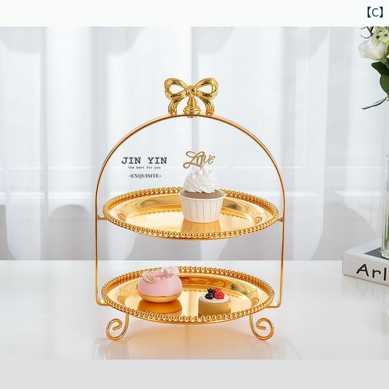 ケーキスタンド デザートスタンド 金属製 ヨーロピアン風 アフタヌーンティー ウェディング パーティー..