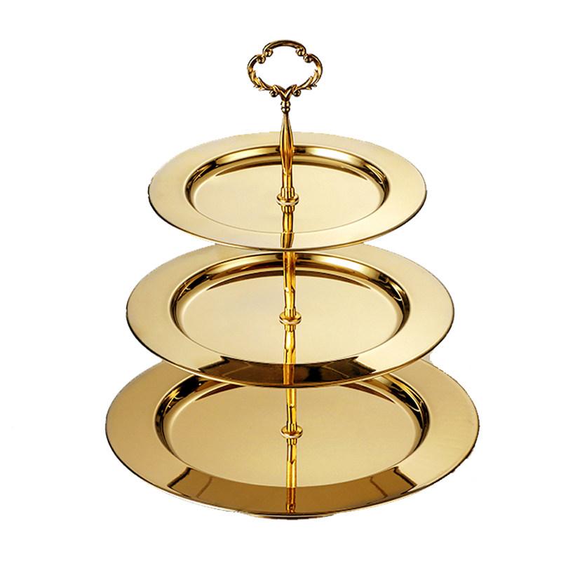 デザートスタンド ステンレス 3段 アフタヌーンティー お菓子 フルーツ キャンディ スナック ティータ..