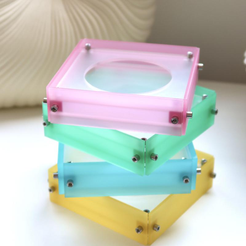 コースター アクリル 切り替え カラフル フロスト加工 スクエア 卓上用 断熱マット 風 インスタ映え お..