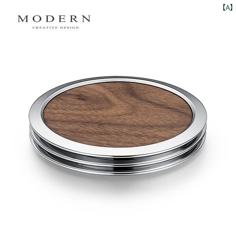 コースター ウォールナット 木製 円形 丸型 北欧 モダン ナチュラル シンプル おしゃれ 来客用 食卓用 ダイニング グラス カップ コーヒー ティー 耐熱 断熱