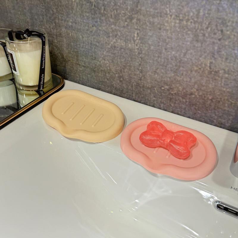 石鹸置き 北欧風 シリコン 排水式 ソープディッシュ 水切り 石鹸ケース 洗面台 シンク 浴室 バスルーム..
