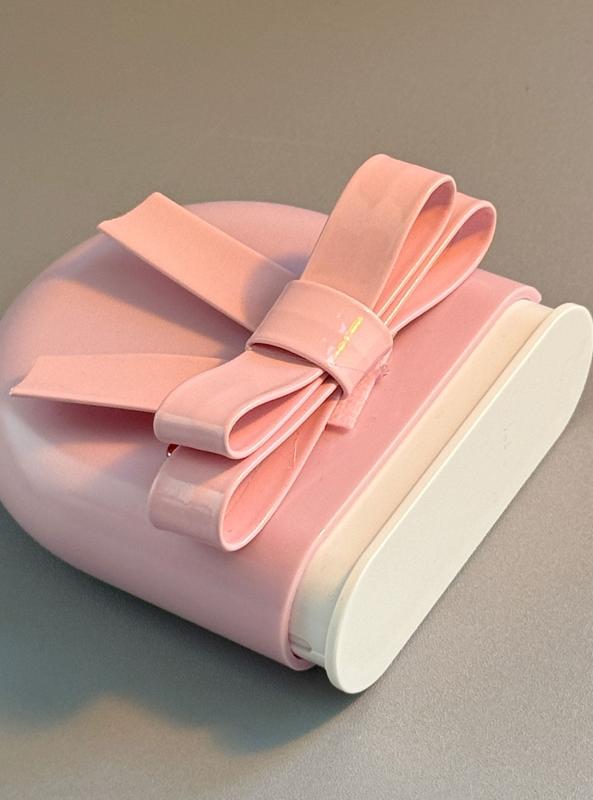 デンタルケア メンズ レディース マウスピース リテーナー 歯列矯正 矯正器具 収納ケース 保管ボックス ポータブル 携帯用 密閉 衛生 清潔 旅行用 コンパクト 軽量 かわいい おしゃれ 立体リボン ピンク