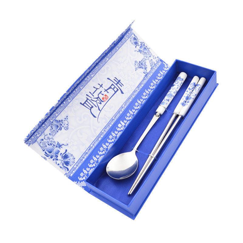 カトラリー 青花磁器 中国風 セラミック 食器 ナイフ フォーク スプーン 箸 セット あふれる おしゃれ..