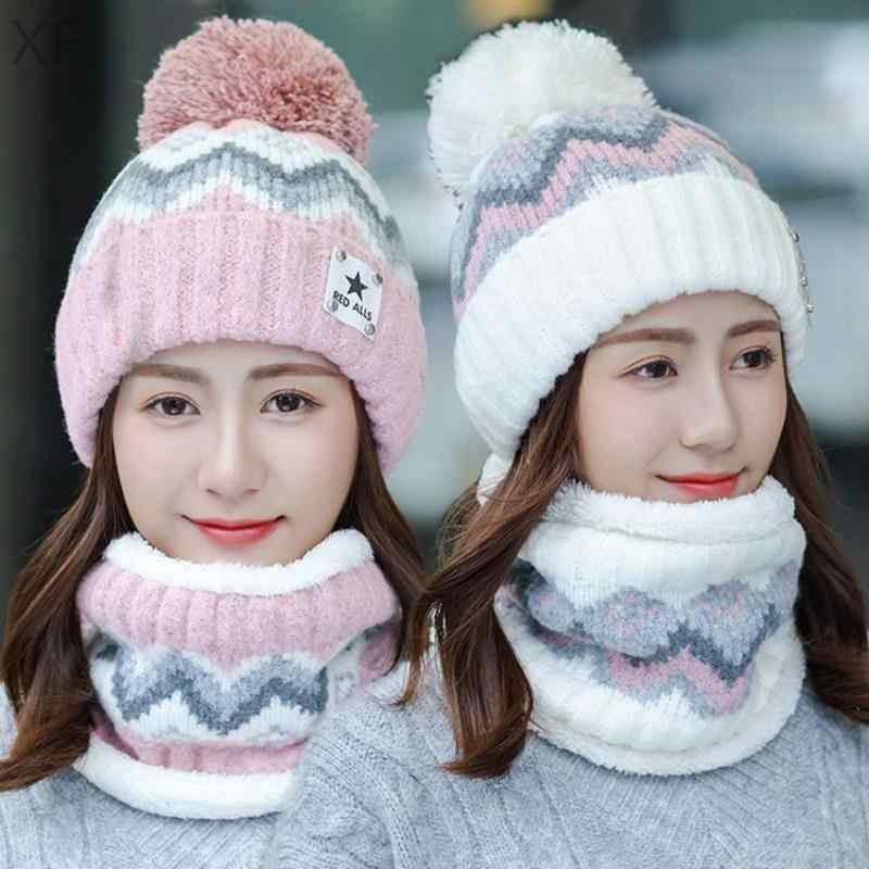 Knit Hat - ニット帽 レディース 防寒 裏起毛 厚手 耳あて付き 保温性 かわいい ロゴ入り アクリル素材 冬 雪国 極寒地 旅行 アウトドア スポーツ 暖かい 防風対策 ブラック グレー ピンク