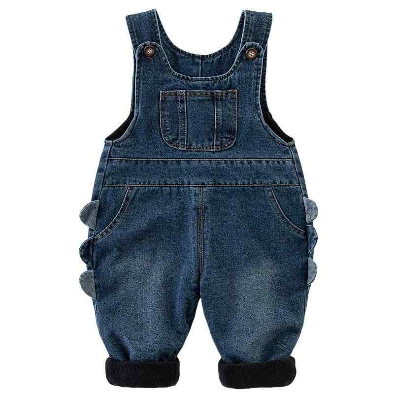 ベビー 男の子 女の子 キッズ デニム サロペット オーバーオール つなぎ ロンパース かわいい ドラゴン柄 コットン 綿 秋冬 カジュアル 普段使い パンツ ズボン ボトムス デニムブルー