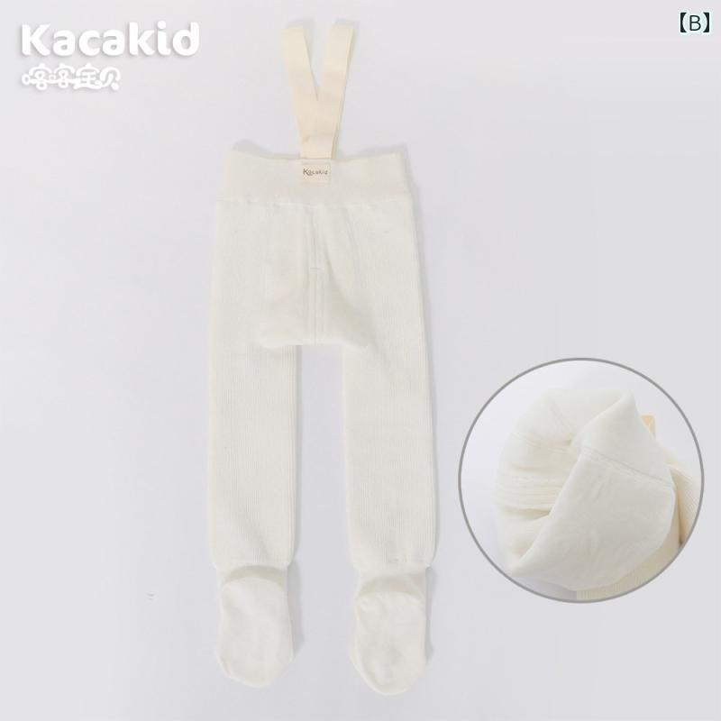 ベビー キッズ 男の子 女の子 サロペットタイツ レギンス 裏起毛 厚手 防寒 ハイウエスト お腹カバー おむつ対応 ゆったり 綿 ポリウレタン 伸縮性 ロング丈 秋冬 普段使い ブラック アイボリー ライトグレー 3