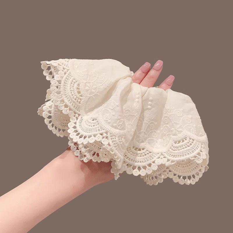 シュシュ レディース 女性用 レース フリル ダブルレイヤー ビッグサイズ 上品 大...