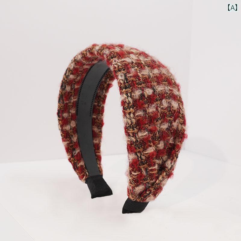 カチューシャ レディース ウール 幅広 オールドマネー風 クラシック エレガント シンプルリッチ 秋冬 ..