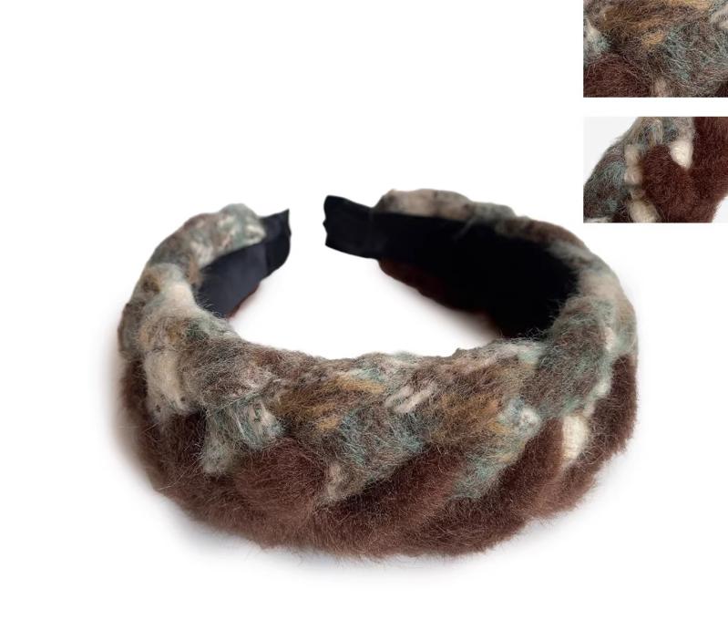 カチューシャ ヘアバンド 秋冬 ボヘミアン 編み込み 六つ編み 幅広 レトロ アンティーク エレガント 上品 大人 かわいい レディース ヘアアクセサリー 髪飾り ベージュ ブラウン ピンク