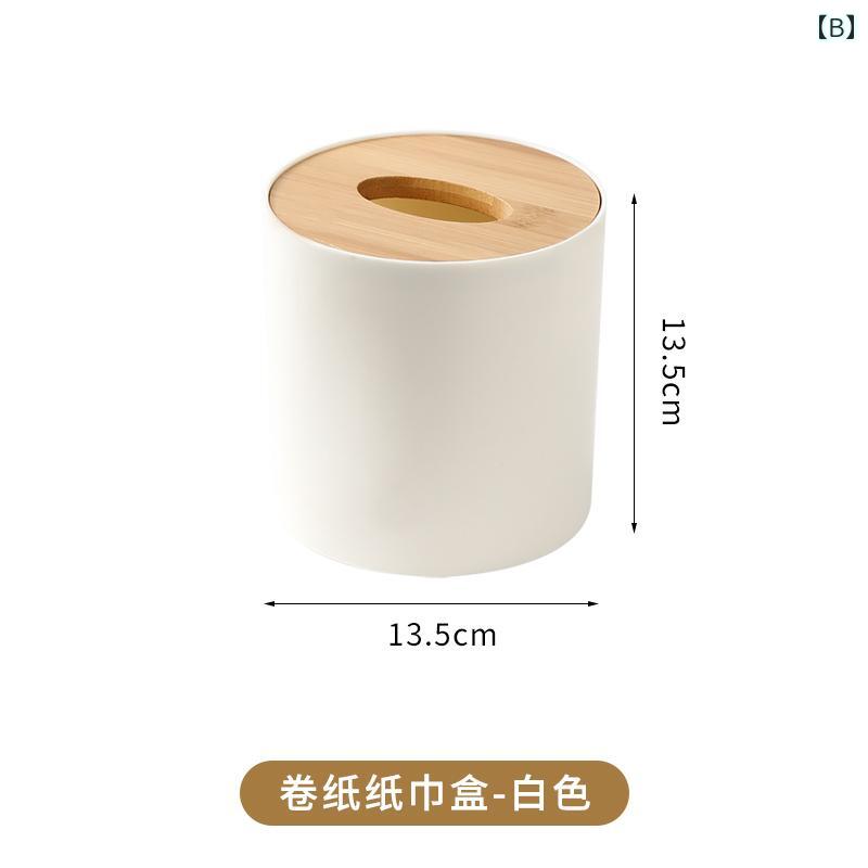 ティッシュボックス おしゃれ インテリア リビング 寝室 ケース 北欧 シンプル 卓上 竹製 木目調 収納 長方形 スクエア 丸型 ダイニング オフィス 白 黒 厚手