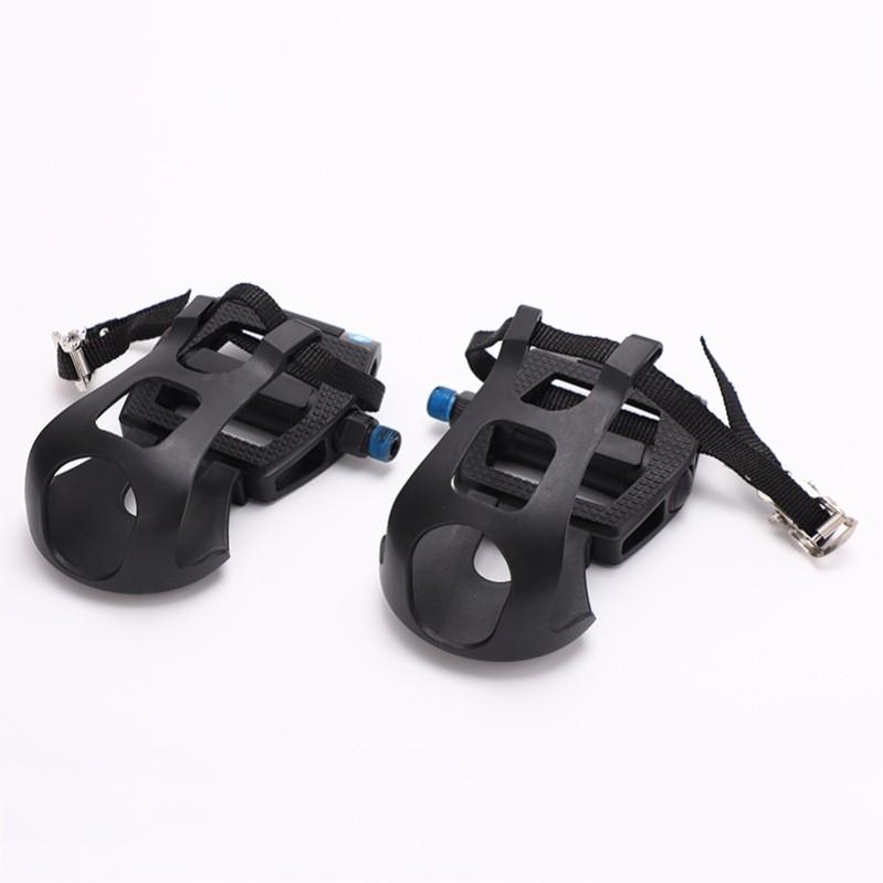 Other - 自転車 ペダル トゥークリップ スピンバイク フィットネスバイク エアロバイク 部品 アクセサリー パーツ リペア用 サイクリング エクササイズ トレーニング 室内運動用 ブラック グレー