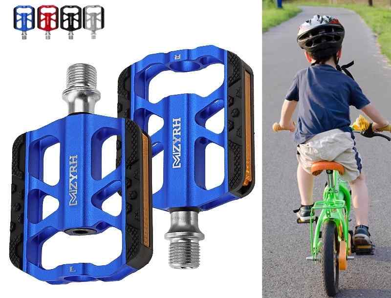 自転車 ペダル リフレクター キッズ 男の子 女の子 アルミ合金 超軽量 ベアリング 滑り止め マウンテンバイク サイクリング 街乗り フットペダル 黒 赤 青