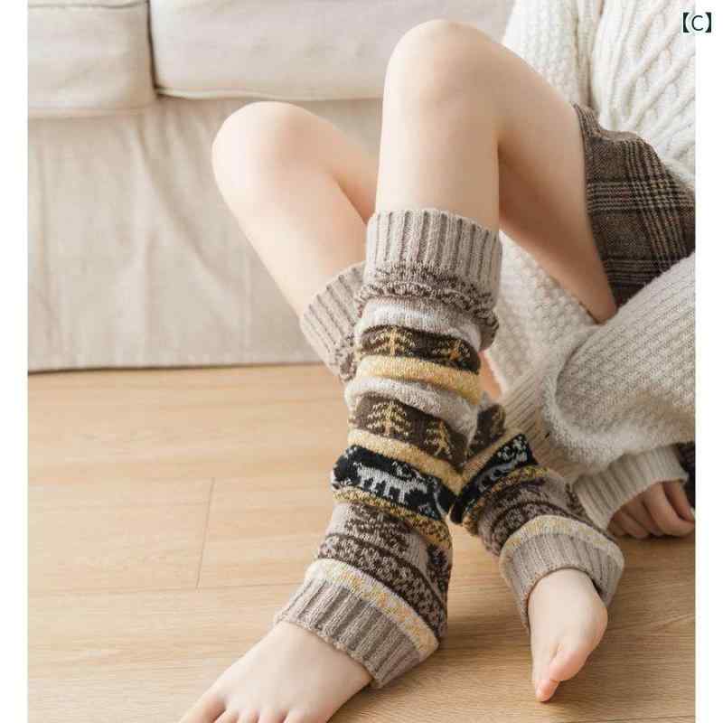 ニーウォーマー レディース 女性用 レッグウォーマー 膝サポーター ニーハイ ロングソックス 保温 防寒 冷え対策 発熱素材 裏起毛 厚手 滑り止め クシュクシュ 膝上丈 秋冬 ブラック グレー アイボリー