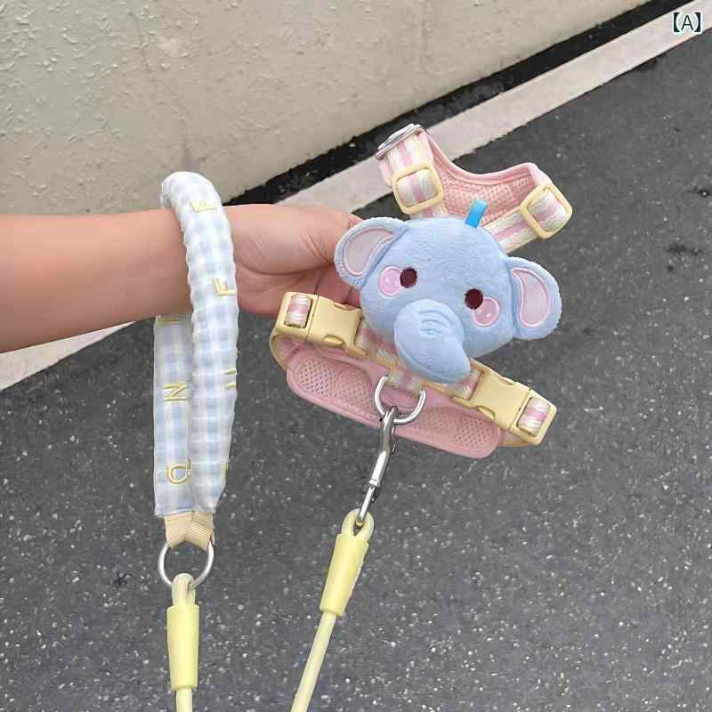 犬 ハーネス リード かわいい ペット 散歩 レジャー 小型 ゾウ 飾り セット 牽引 ...