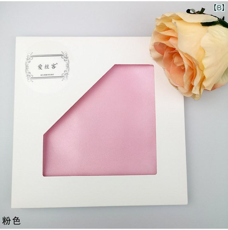 ハンカチ メンズ 厚手 上品 光沢 吸湿性 通気性 肌触り良い ポケットチーフ パーティー スクエア シンプル 無地 白 ピンク ブルー ギフト 3