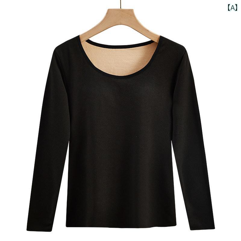 インナー レディース 冬 発熱インナー 保温 裏起毛 厚手 カップ付き 長袖 クルーネック ポリエステル ストレッチ 上下セット あったか ルームウェア 普段使い