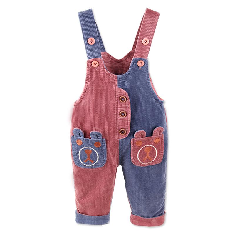 サロペット オーバーオール ベビー キッズ 男の子 女の子 秋冬 裏起毛 厚手 保温 ゆったり ルーズ 切り替え コットン 綿 伸縮性 ストレッチ ハイウエスト ゴムウエスト カジュアル ロングパンツ