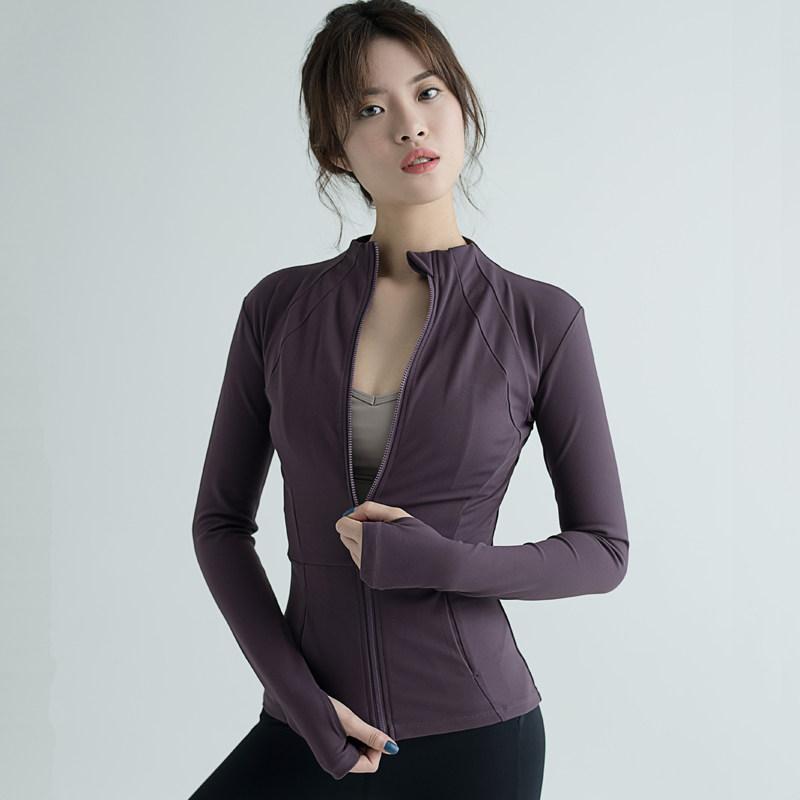 ヨガウェア レディース 女性用 スタンドカラー ジッパー スポーツジャケット アウター 速乾性 伸縮性 ランニング トレーニング 長袖 タイト フィットネス 秋冬 軽量